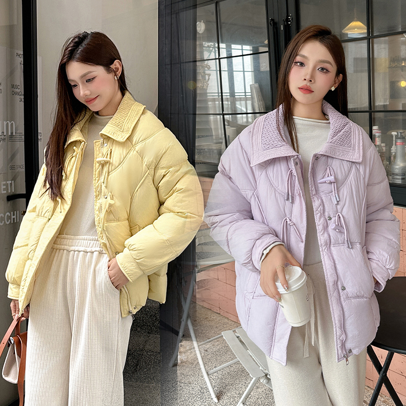 Yellow Down Jacket Womens Winter Thickening Warm Solid Korean Fashion Y2K Female 2023 Black Down Cotton Coat Oversized Outwear