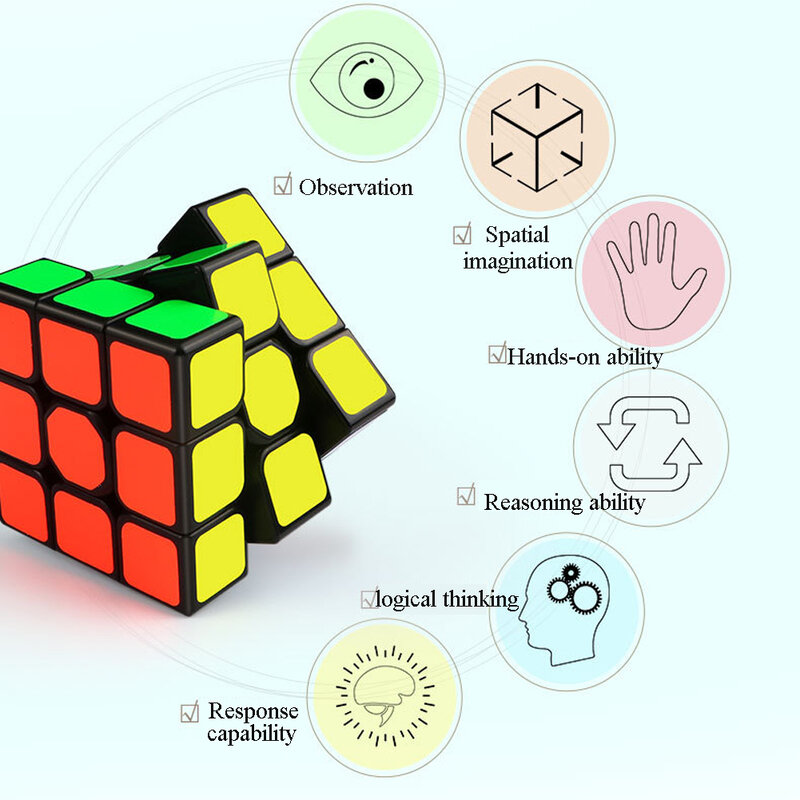 子供のための魔法の立方体,3x3キューブ,5.6 cm,教育ゲーム,高品質,