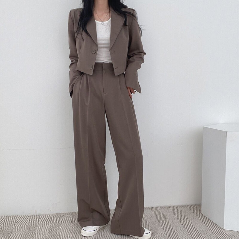 Nowa wersja koreańska luźna na co dzień kurtka z stylowy kombinezon w stylu zachodnim garnitur damski Tweed eleganckie garnitury kawałki spodnie zestawy sukienki Quinceanera