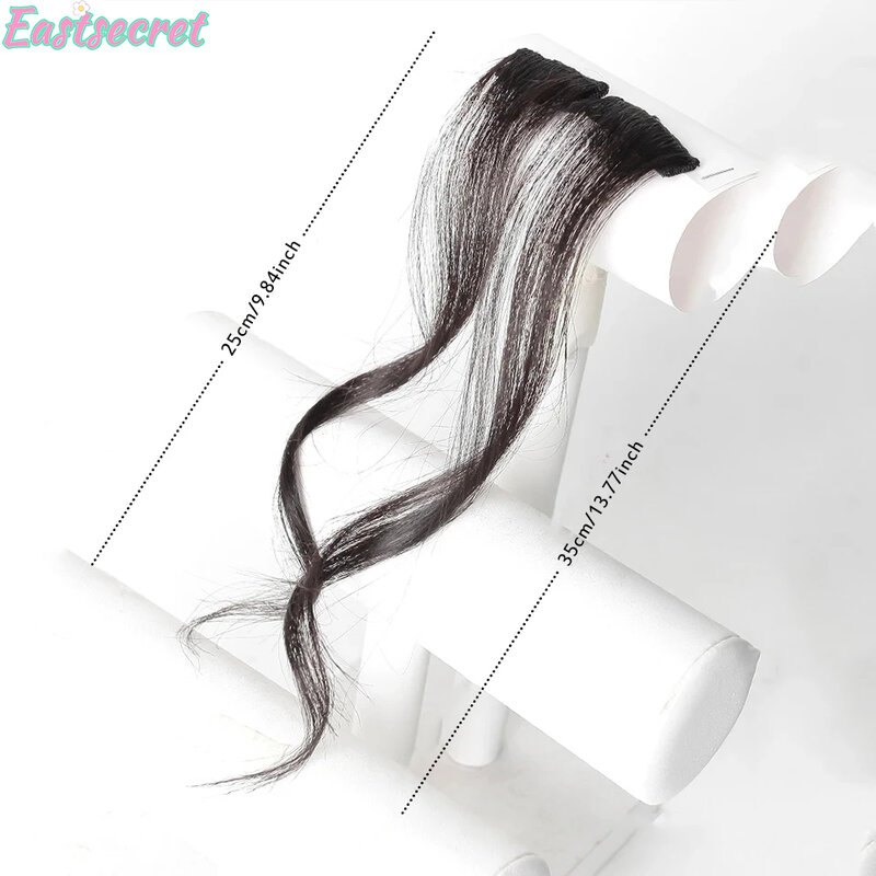 EASTSECRET syntetyczne przypinana grzywka klipsy przednie boczne długie grzywki sztuczne frędzle włosy doczepiane Clip In akcesoria dla kobiet