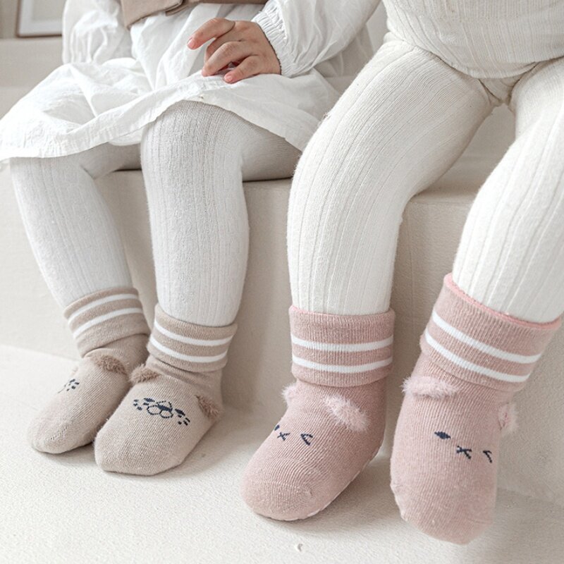 2023, носки для новорожденных детей, зимние носки средней длины, 5 цветов, милые теплые мягкие носки, домашние детские