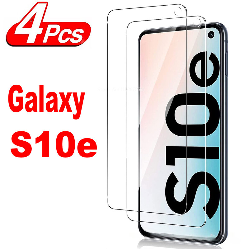 4Pcs Screen Protector Glass For Samsung Galaxy S10e G970  Full coverage protector Tempered Glass On A2 core  Film Free shipping