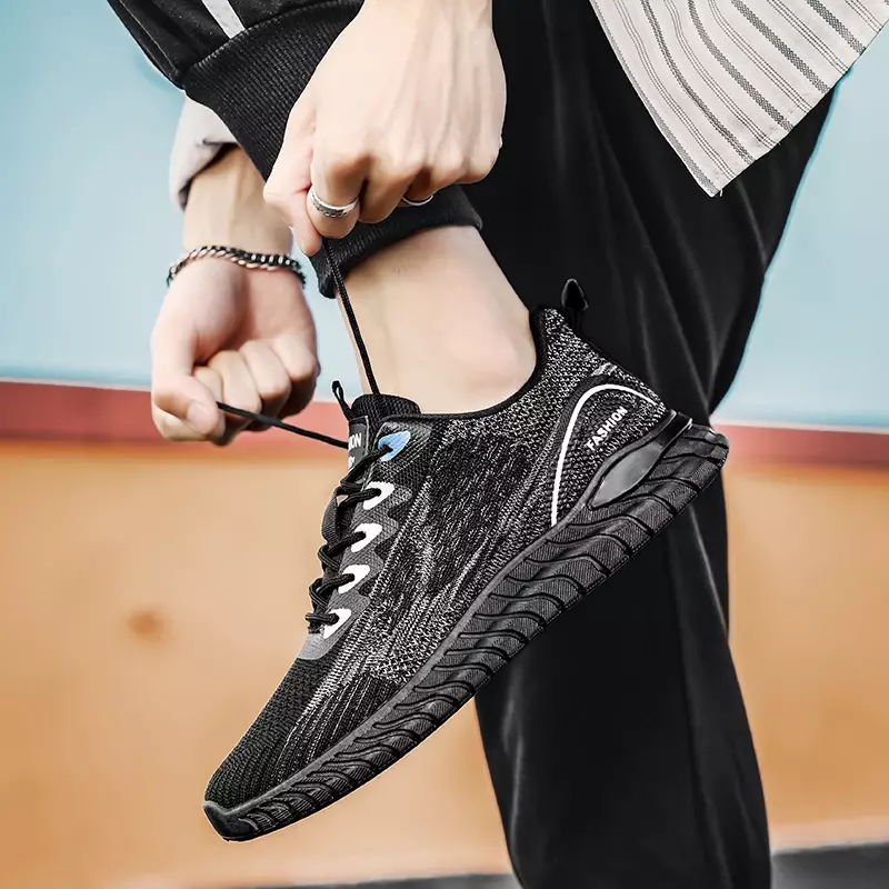 2024 Casual Sports Shoes for Men Breathable Non-slip Light Comfortable Thick Sole Versatile Sneakers Soft Bottom Lace-up Traine