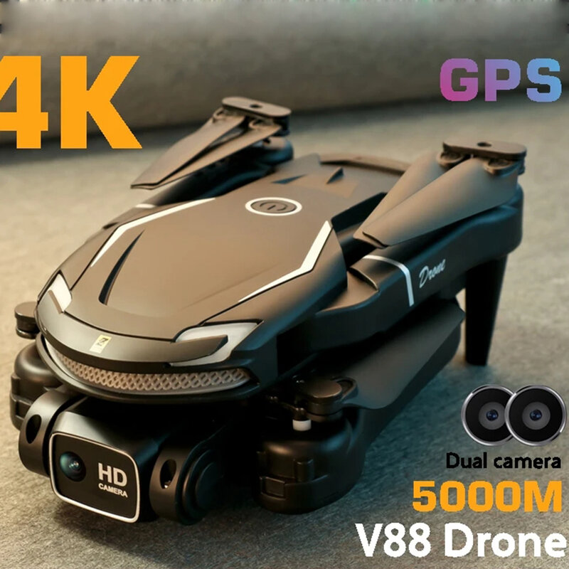 Drone Professionnel V88 avec Tête Grand Angle et Télécommande, Avion, Hélicoptère, 8K, 1080P, HD, 4K, RC, Caméra Touriste, Dernier