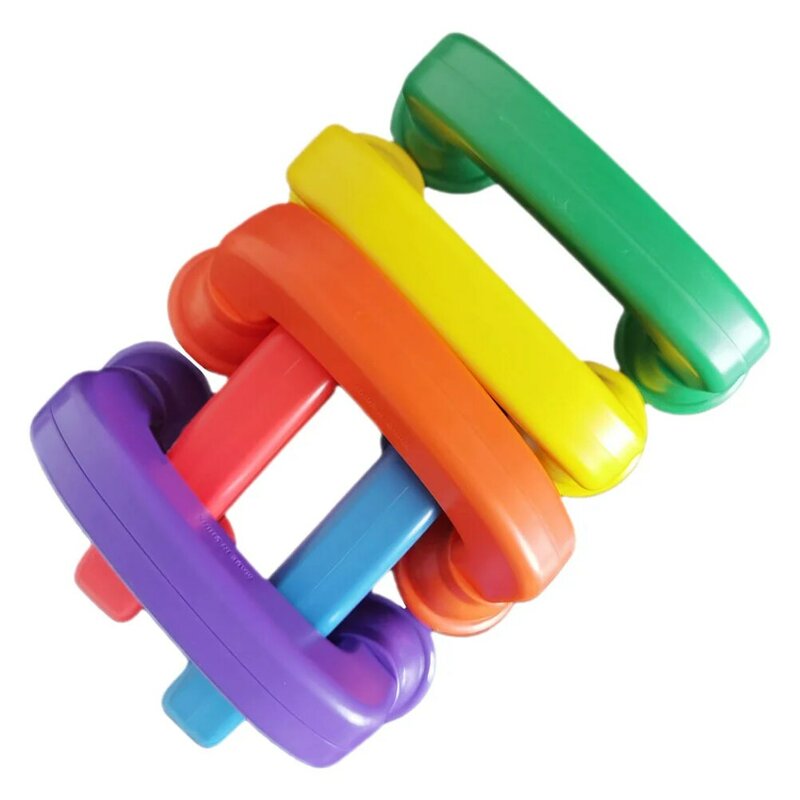 Teléfono de 6 piezas para niños pequeños, juguete educativo de plástico Abs para leer, de colores tempranos