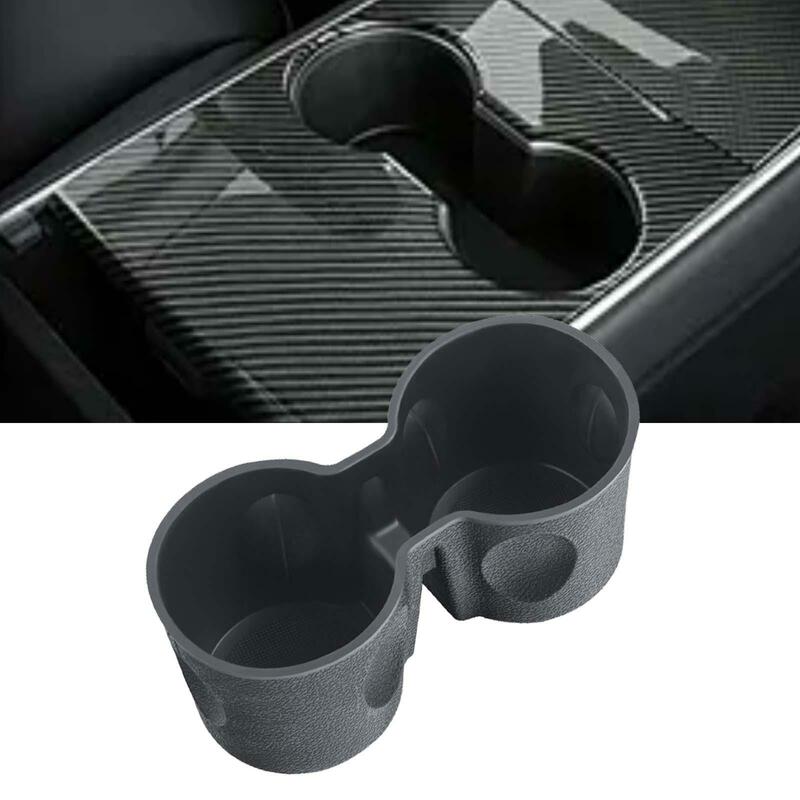 Portavasos de consola central de coche, inserto desmontable, accesorio negro para Modelo 3, multifuncional