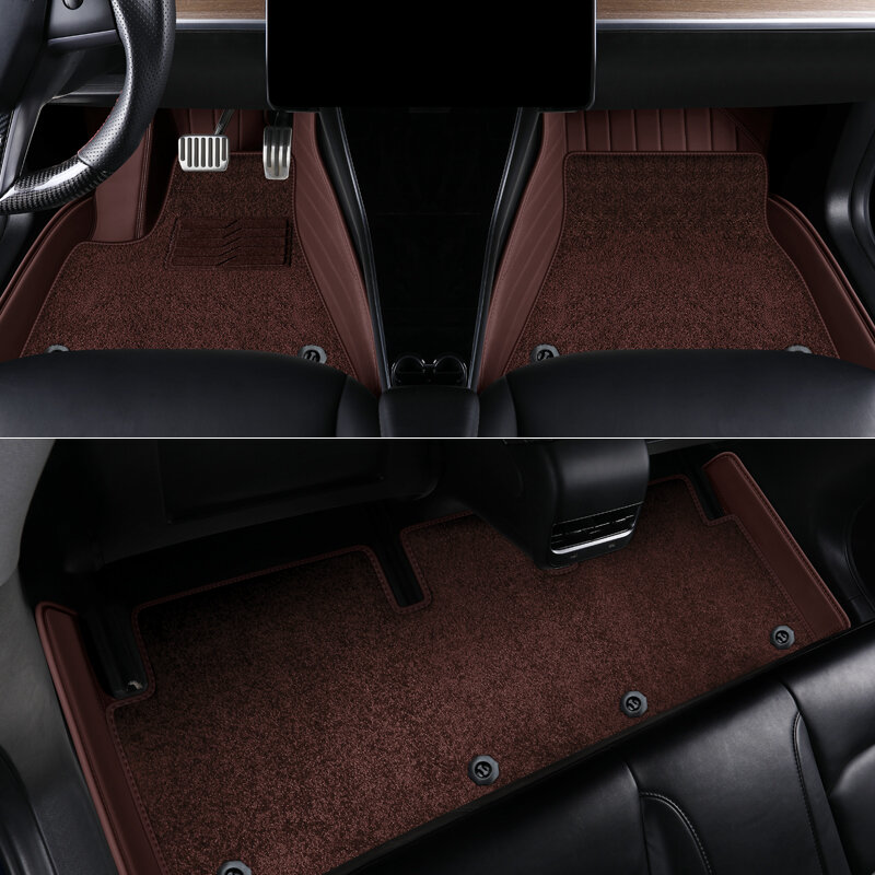 Tesla Model 3 alfombrilla de cuero para coche, accesorio de ajuste personalizado, Interior, Material ecológico, alta calidad