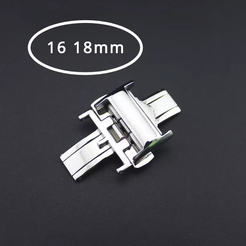 Watch Accessories for Longines Master Series Buckle 12mm 14mm 16mm 18mm Double Press Butterfly Clasp Silver Colour Men