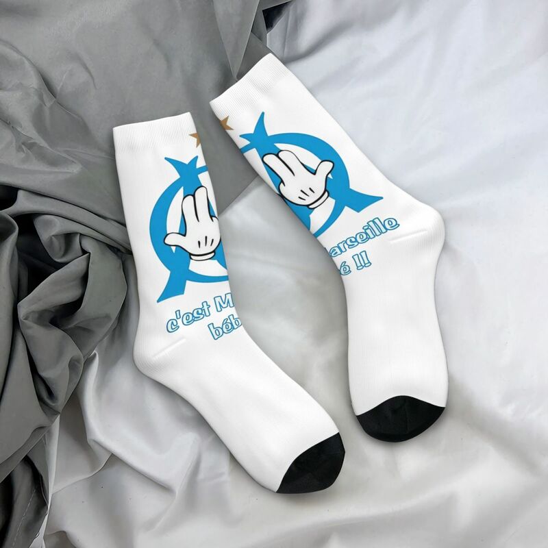 Calcetines de Marseille para hombre y mujer, medias con logotipo de rapero OM, Harajuku, primavera, verano, Otoño e Invierno