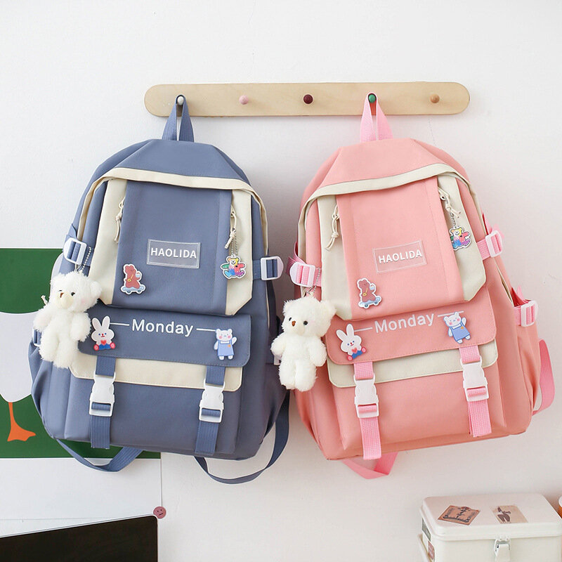 Four Piece Japanese Large Capacity Elementary Middle School Students Backpack New Trendy Korean Version Instagram Casual