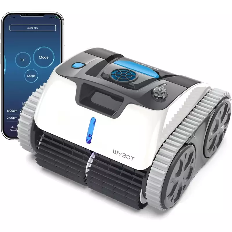 Wall Climbing Robotic Pool Cleaner with APP, Smart Navigation Technology, LED Indicator,Automatic Pool Vacuum for Inground Pools