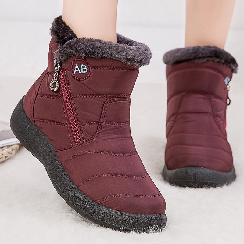 2022ファッション防水雪の女性のブーツの毛皮のプラットフォームブーツ女性ジッパーの靴ぬいぐるみ暖かい冬の靴bota ş mujer