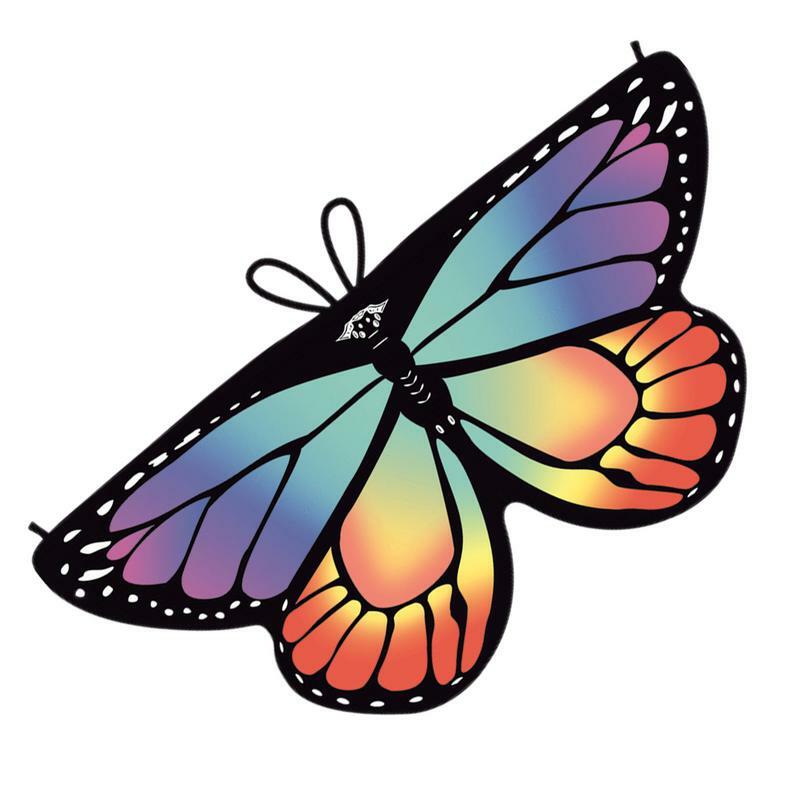 Butterfly Wings para meninas, fantasia de fada, arco-íris, azul, infantil