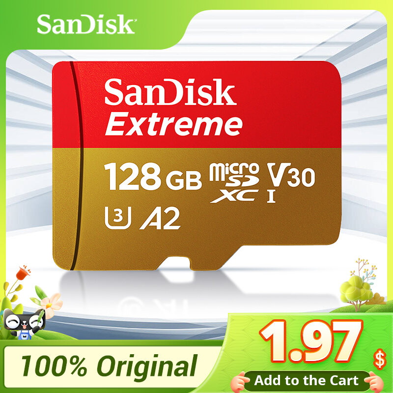 Sandisk-tarjeta de memoria Micro SD Clase 10 para teléfono inteligente, microsd de 32GB, 64GB, 128GB, 128gb, 512gb, TF/SD, 256gb