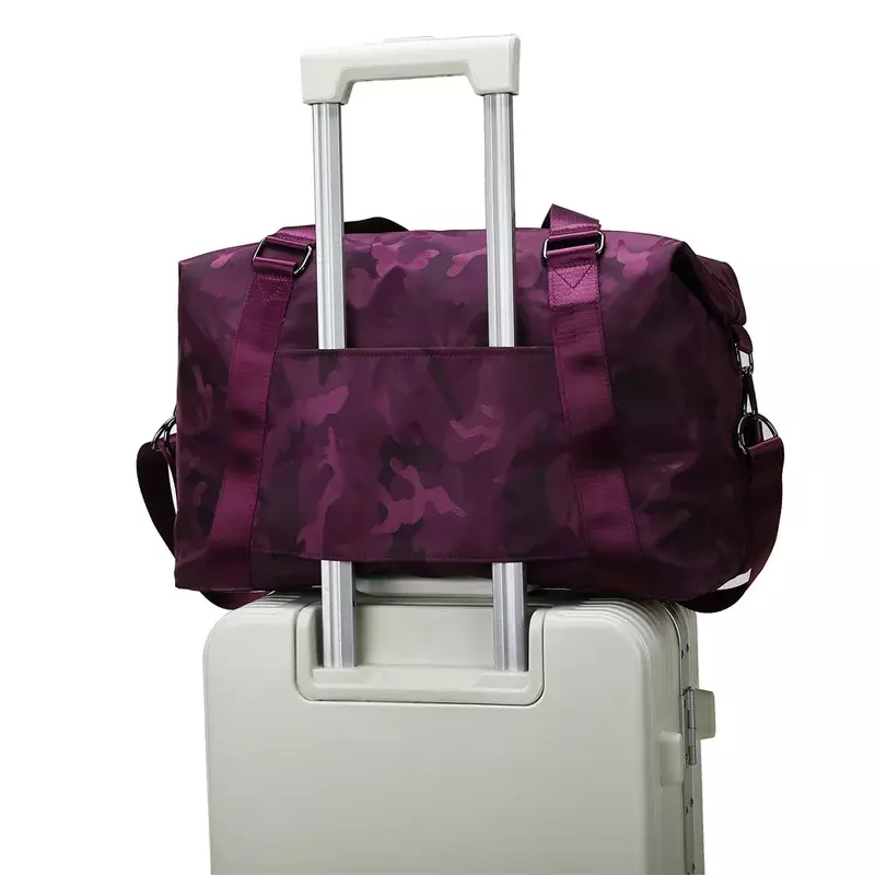 AL Yoga tas portabel kebugaran tahan air wanita, tas koper kapasitas besar basah dan kering terpisah, tas perjalanan jarak pendek