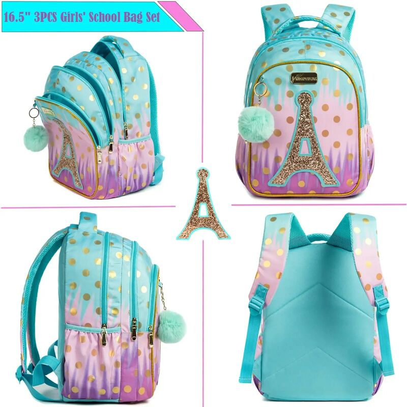 BIKAB Sequin Tower School Bag, mochila para crianças, mochilas para escola, adolescentes, meninas, material escolar