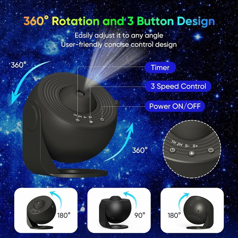 13 in 1 Galaxy Star Projector Night Light Planetarium Projection USB Rotating Night Lamp LED Starry Sky Projector Lamp Kids Gift