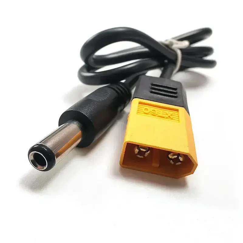XT60 Male Bullet Connector To Male DC DC5525 Power Cable 5.5x2.5mm Adaptor For TS101 PINE64 HS01 Electronic Soldering Iron