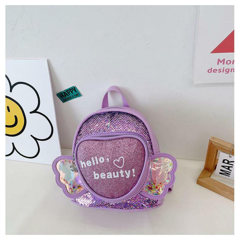Tas sekolah Mini anak-anak, tas sekolah kecil hati persik lucu, tas TK, ransel kasual Mini anak-anak, tas sekolah motif putri modis
