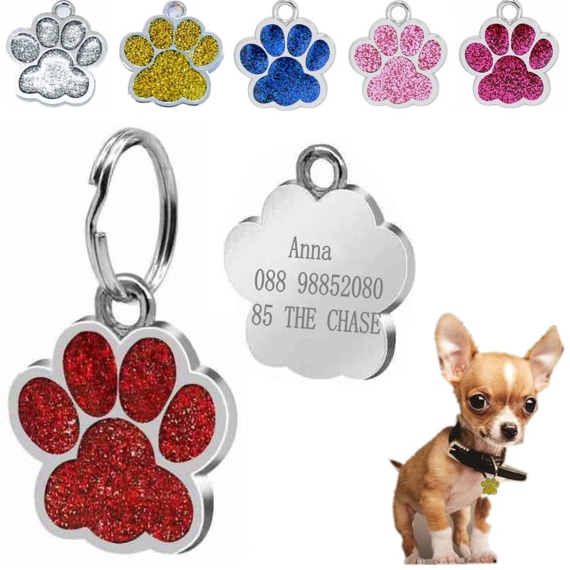 Placa de identificación personalizada para perro, colgante de Metal antipérdida, accesorios para Collar, grabado de nombre de gato y mascota