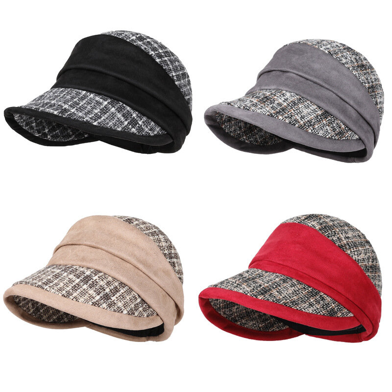 Moda Sombrero autunno inverno nuove donne anatra lingua berretto mostra viso piccolo semplice cappello da Baseball caldo berretto invernale spedizione gratuita caldo