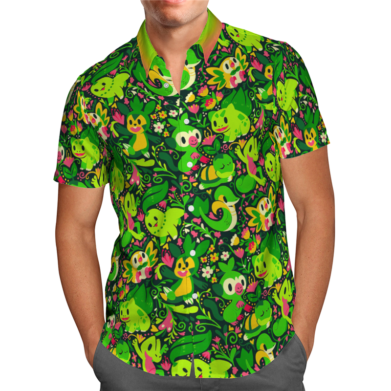 Anime 3D printed Beach Hawaiian Summer Shirt Short sleeve shirt Street wear oversized social shirt