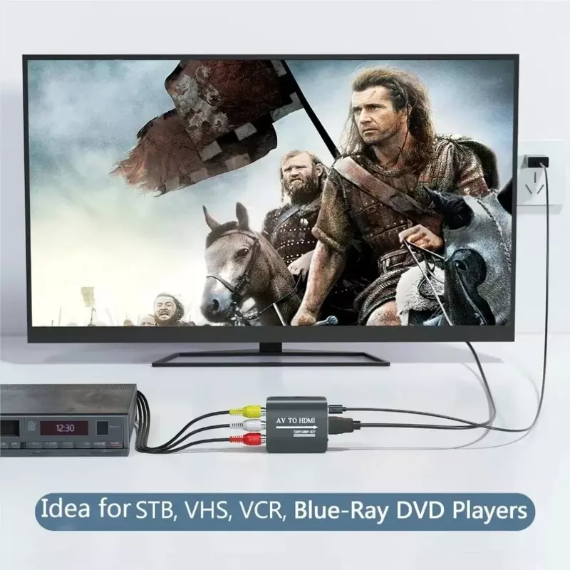 Konwerter adaptera kompozytowego HD 1080P AV do HDMI RCA na HDMI z kablem USB CVBS AV Adapter dla N64 Wii PS1/2/3 Xbox One SNES itp