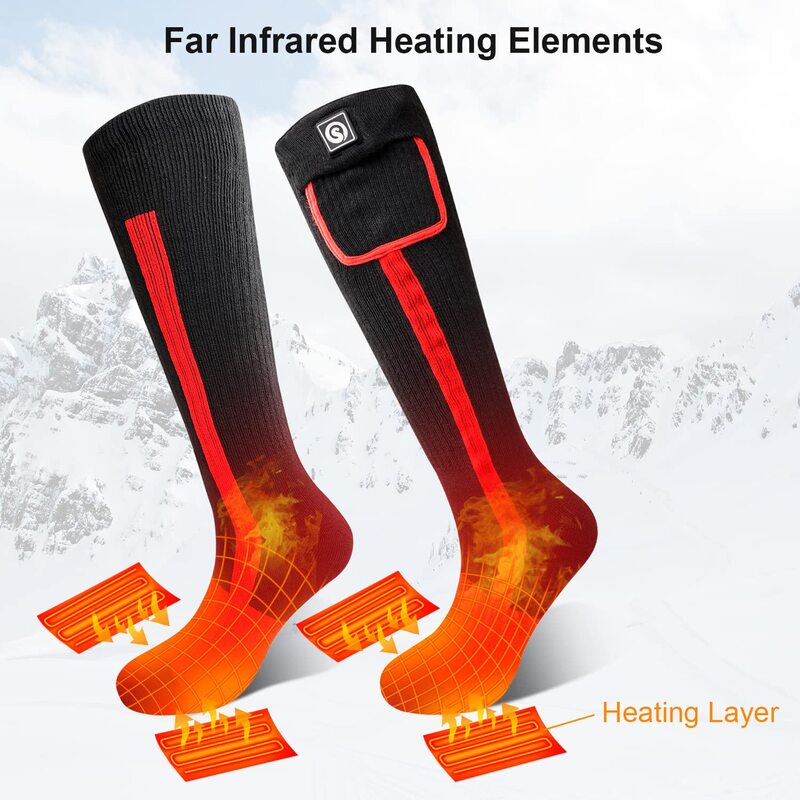 Мужские и женские теплые зимние электрические носки с зарядкой