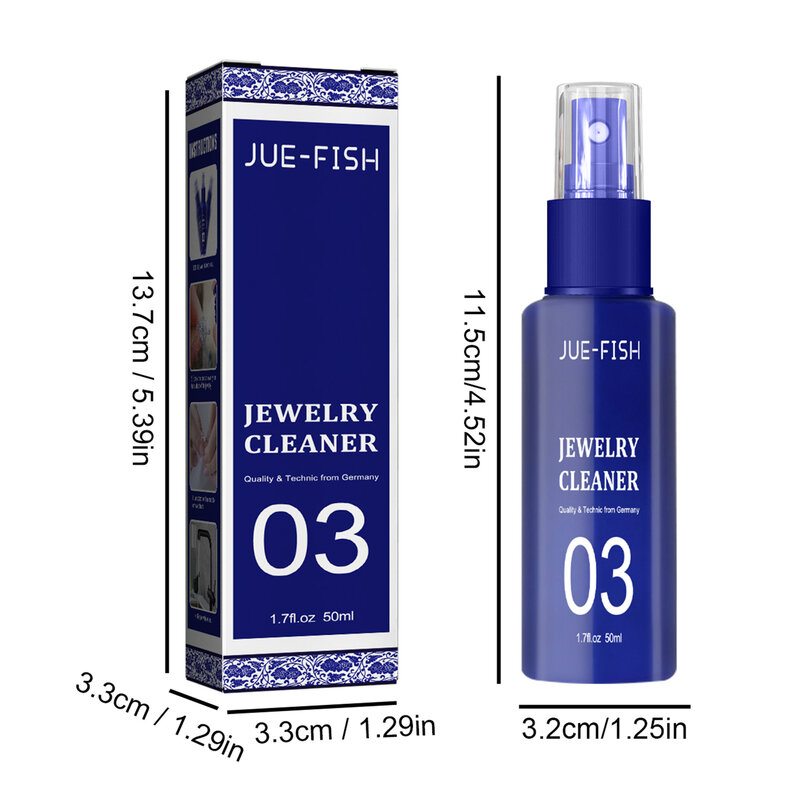 Limpiador de joyas en Spray, solución concentrada con fórmula segura, 50ml, para garantizar la seguridad de la piel y la joyería en profundidad
