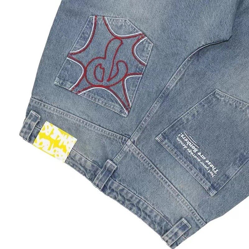 2023 new trendy hip-hop jeans for men and women, personalized trendy clothing, simple and versatile straight casual pants