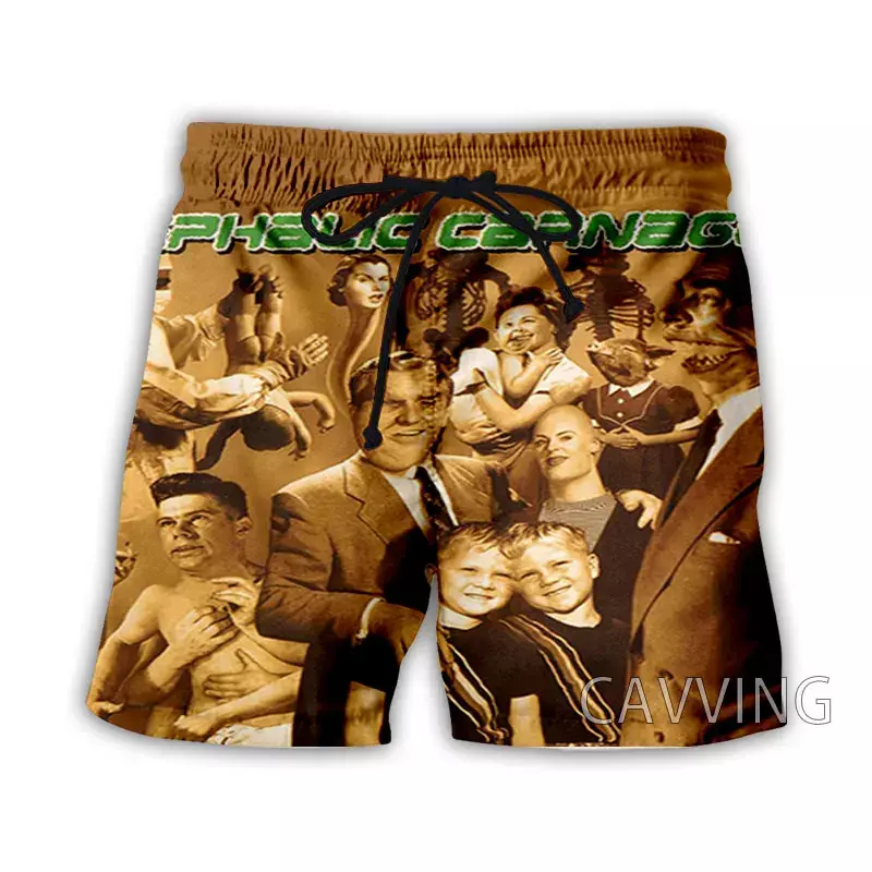 CAVVING 3D Printed  CEPHALIC CARNAGE Rock Summer Beach Shorts Streetwear Quick Dry Casual Shorts Sweat Shorts for Women/men