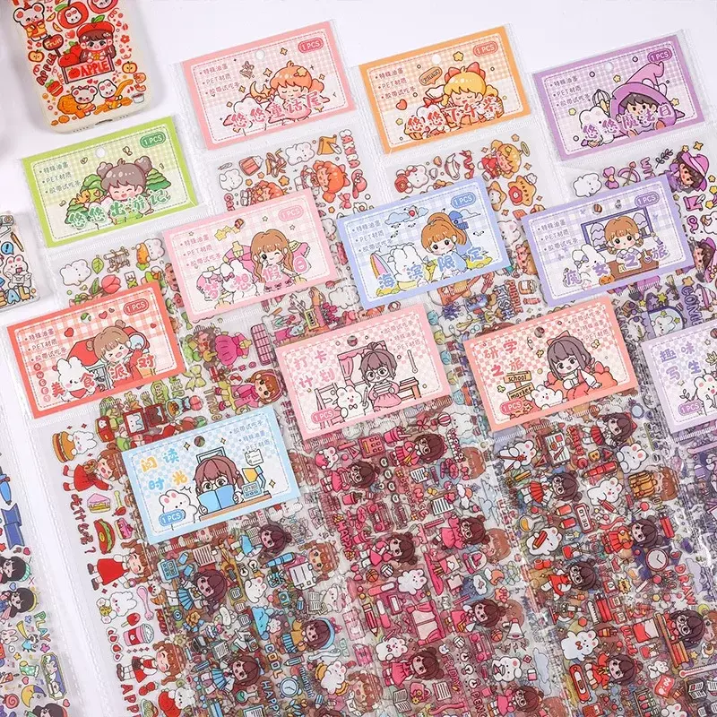 Baru Sanrio Sweetheart Park Pet minyak khusus Tandem Handbill Pvc pita Diy Handbill Diary stiker anak Gooka bahan stiker