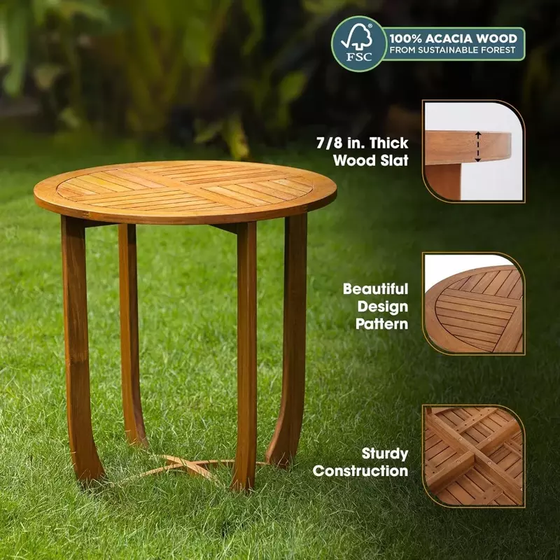 Outdoor Garden Table and Terrace Table & Armchairs W/Cushion Teak Finish Spacious Design Large Camping Equipment Furniture Sets