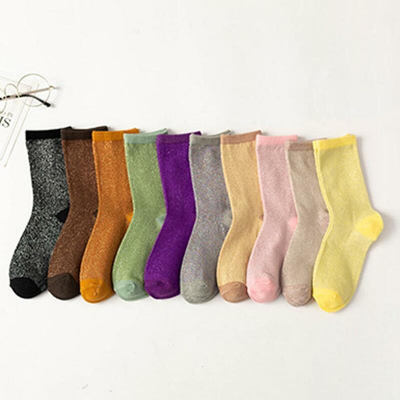 Женские эластичные носки, модные женские воздухопроницаемые носки с потопоглощением для весны и лета, высококачественные контрастные цвета