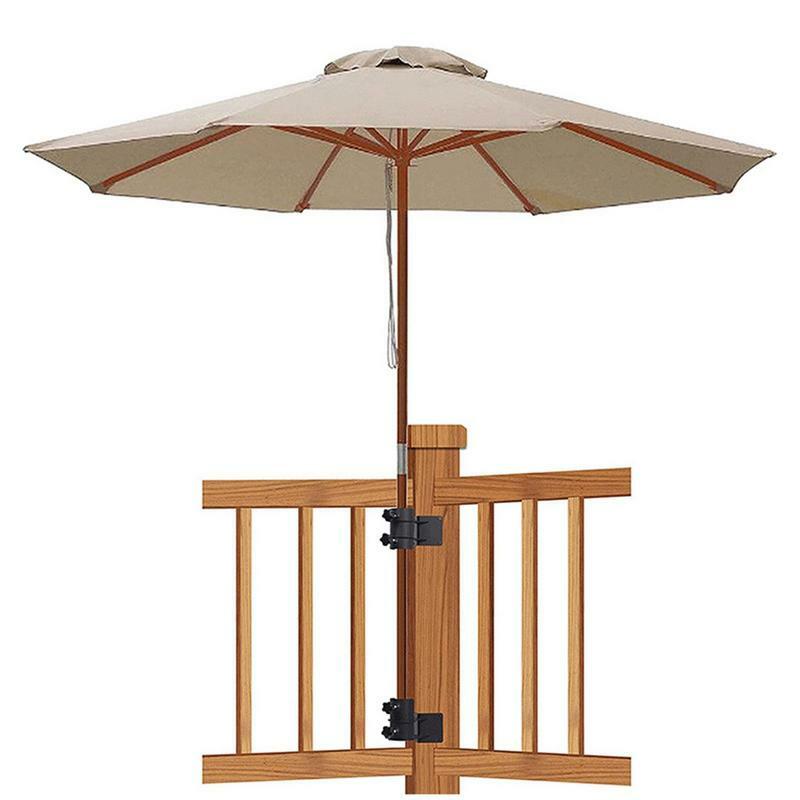 Aço inoxidável Pátio Umbrella Mount Stand, Braçadeira perfeita para Railing Corner, Deck ao ar livre