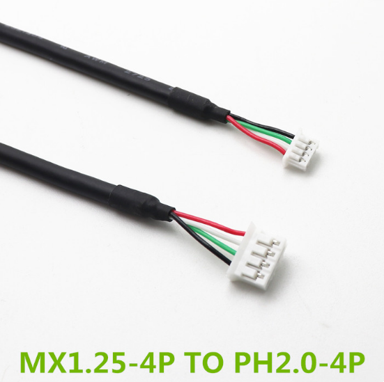 PH2.0-4P กับสายเคเบิลข้อมูล MX1.25-4P หุ้มฉนวน4-core ของยูเอสบี