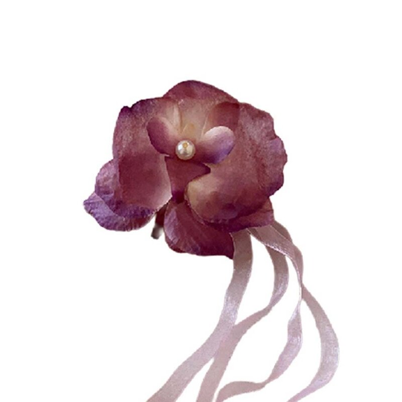 Pince à cheveux fleur orchidée papillon phalaenopsis, ruban grill, barrettes bohèmes, pince à queue de cheval