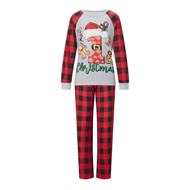 Семейный комплект домашней пижамы JCMoniDun, рождественские топы и брюки, пижама, ночная рубашка для женщин, мужчин, детей, малышей