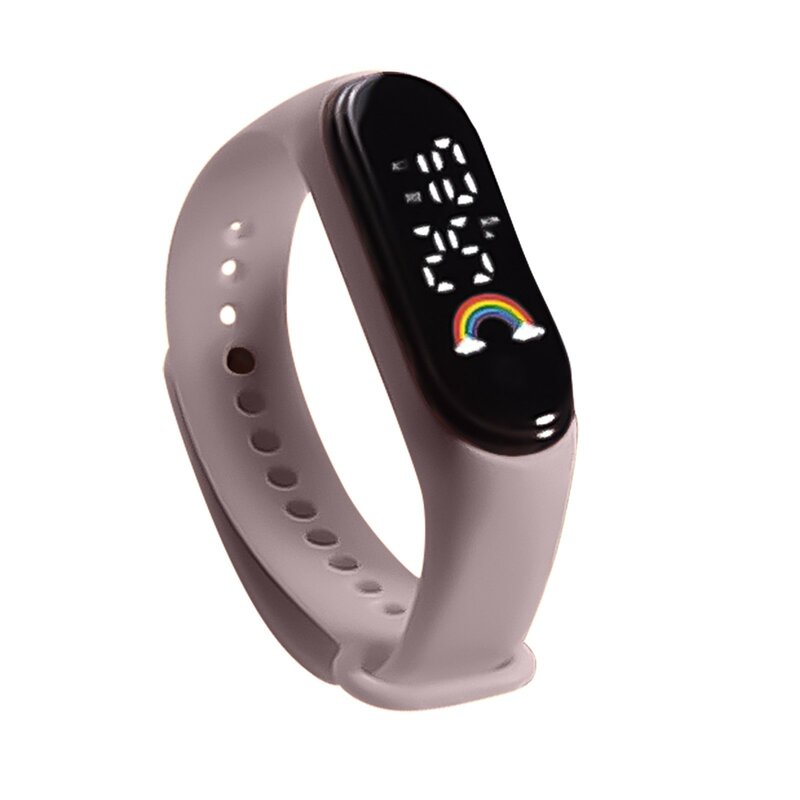 Kinder uhr Outdoor Casual Sport uhr Silikon armband Armband elektronische Uhr Kinder Armband Digitaluhren Regenbogen Stil