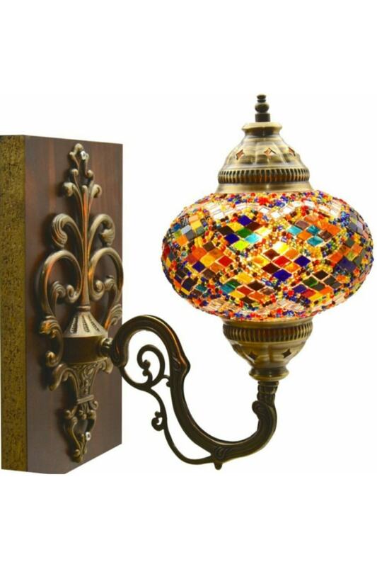 Turkish Mosaic Wall Hanging Lamp Handmade Stylish Appearance
