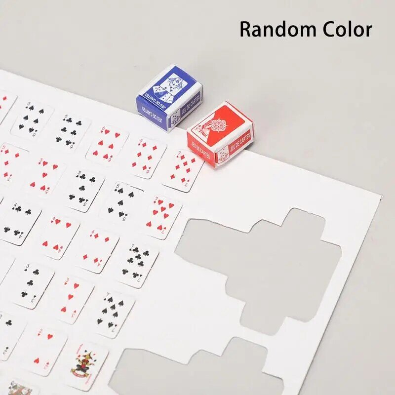 Cute Mini Games Poker Playing Cards 15X10mm Miniature For Dolls Accessory Home Decoration High Quality Card Board Game