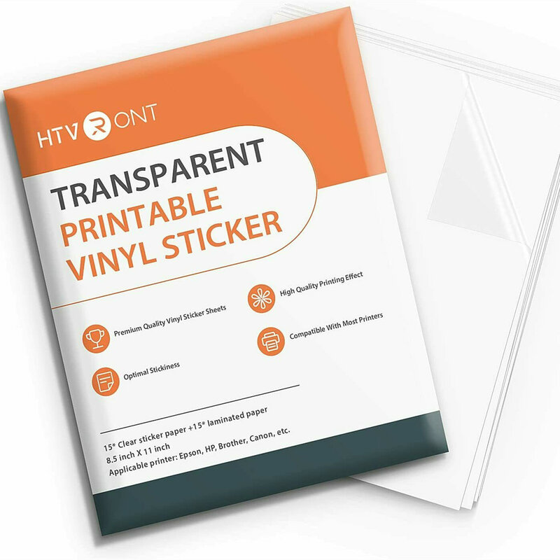 HTVlearT-Papier autocollant en vinyle imprimable, papier de copie auto-adhésif A4, imprimante à jet d'encre et laser, bricolage, 15 feuilles, 11x8,5 po, 8,5x11 po