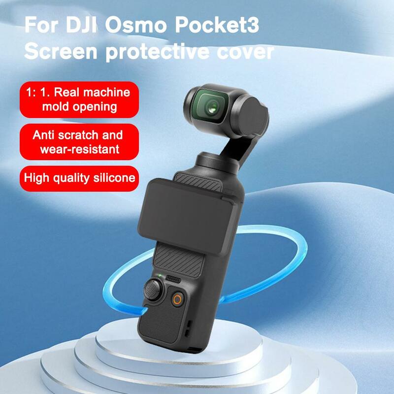 Juste de protection d'écran en silicone pour DJI Osmo Pocket3, coque de protection résistante aux rayures et à l'usure, accessoires de capuchon d'objectif