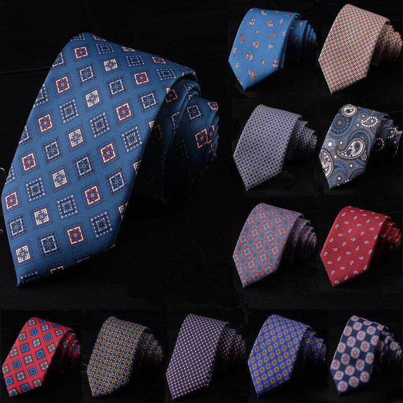 Brand New 7cm Mens Neckties Paisley Colorful Classic Striped Wedding Ties for Male Business Acceossories