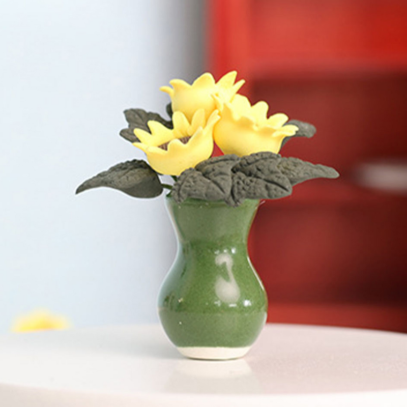 Pianta in miniatura della casa delle bambole piccolo modello di Mini pianta in vaso di girasole in vaso