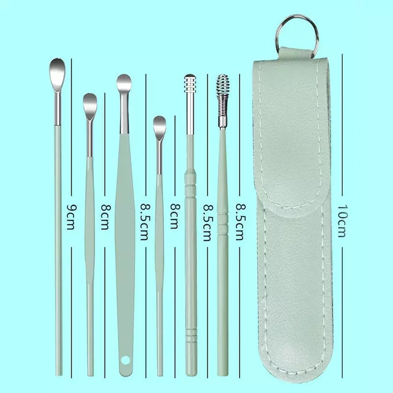Set di strumenti per la rimozione del cerume dell'orecchio del cucchiaio per la pulizia dell'orecchio del cucchiaio per l'orecchio in acciaio inossidabile