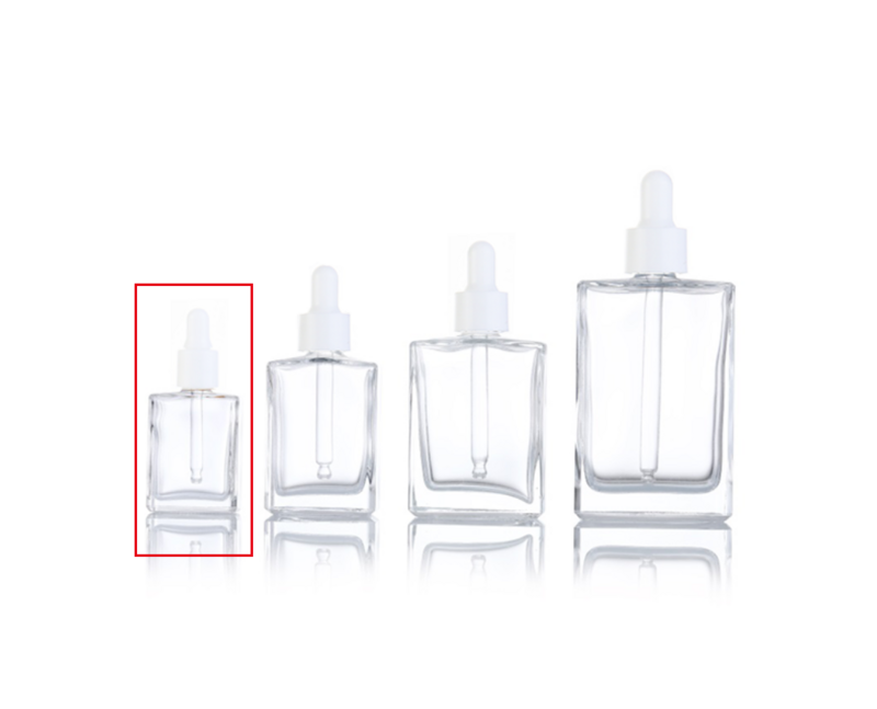 24mm Flat Stoper Clear Glass Bottle with Bamboo Lotion Pump Aluminium Inner with Engraving Makeup Cosmetic Packaging Containers