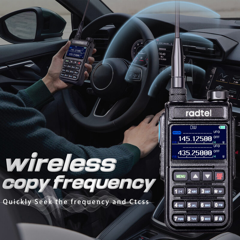 Radtel-walkie-talkie AM Air, escáner de Color de banda de aviación, RT-890 NOAA, canal meteorológico, 6 bandas, Amateur, Radio de 2 vías, 999CH