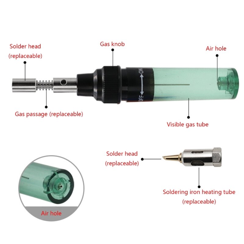 휴대용 가스 납땜 인두 무선 가열 도구 블로우 펜 토치 용접 도구