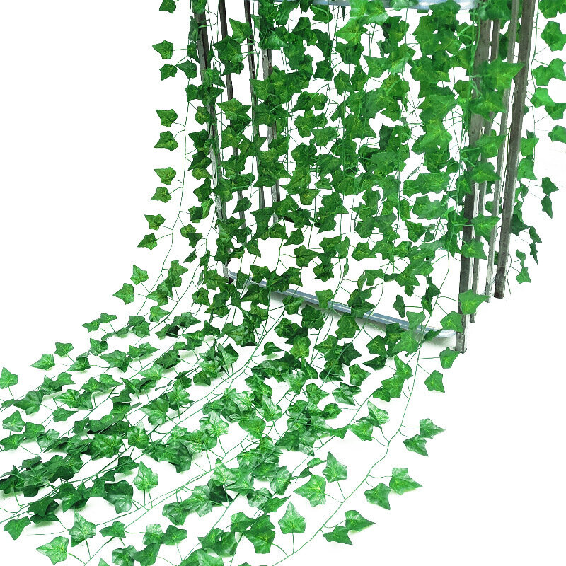 2/ 10m künstliche Efeu girlanden Grün Rattan Creeper grüne Blatt Rebe DIY hängende Pflanzen Laub gefälschte Blumen Blätter Wohnkultur